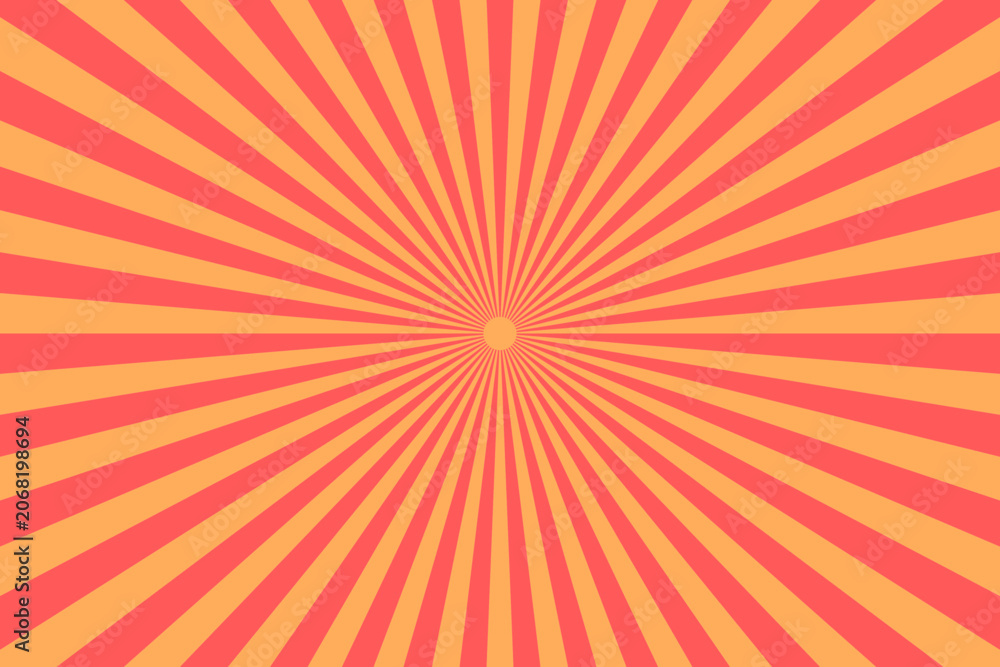 Fototapeta premium Red and Orange Sunburst Background for Retro Graphic Design Projects and Vibrant Pop Art Style Visuals