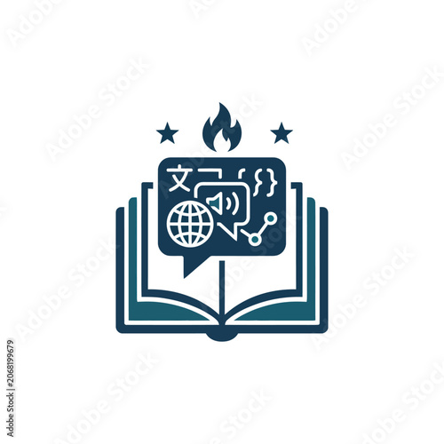 Bild auf Leinwand Education Learning Book Icon Graphic.