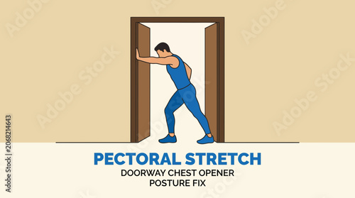 Fotografía Pectoral Stretch Doorway Chest Opener Posture Fix
