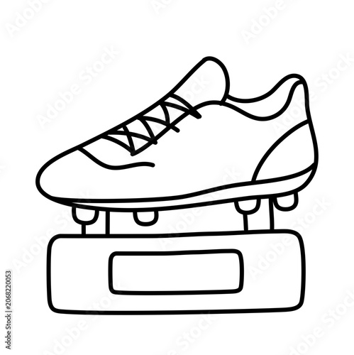 Football boot trophy icon thin line art style