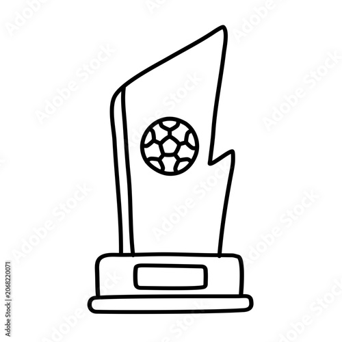 Modern geometric trophy icon thin line art style