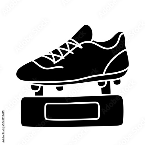 Football boot cleat trophy icon black silhouette golden shoe
