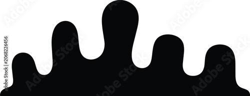 Dripping and liquid, wavy, and shapes and depicts several, abstract, and in outline style