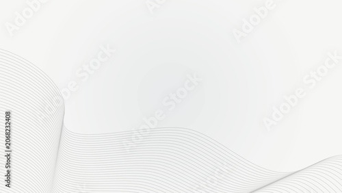 Minimal Abstract Wave Vector Background – Smooth Flowing White Curves with Subtle Gray Lines – Clean Modern Gradient Design for Professional Presentations and Branding
