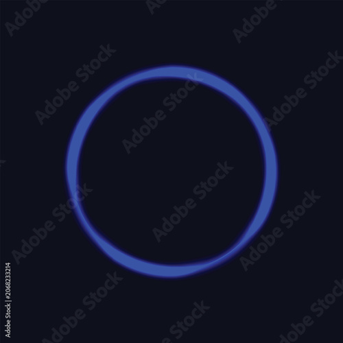 Glowing Blue Circle Vector Background – Minimal Abstract Ring with Hand‑Drawn Effect on Dark Canvas – Modern Digital Design for Logos, Emblems, and Stock Graphics