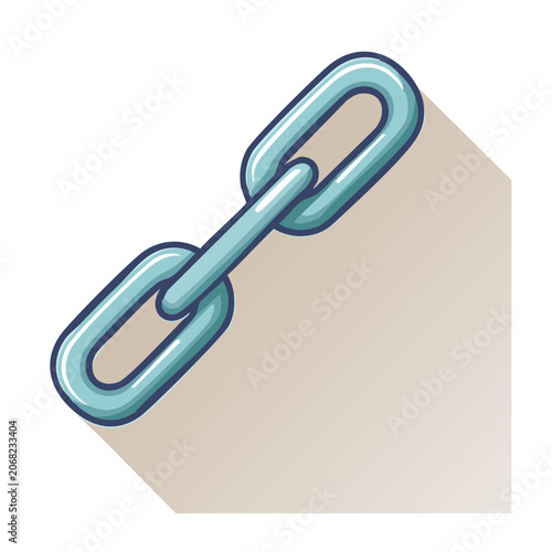 Teal Chain Link Icon on Transparent Background