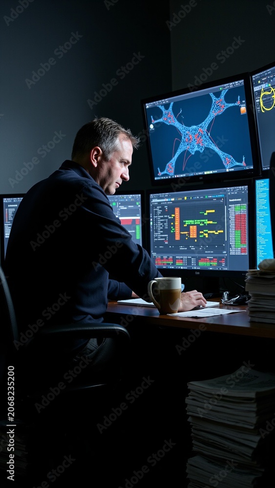Fototapeta premium Forensic Accountant Analyzing Data