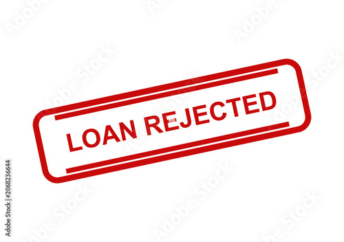 Red rubber stamp with the text loan rejected isolated on a white background for business and finance document concepts isolated on transparent background