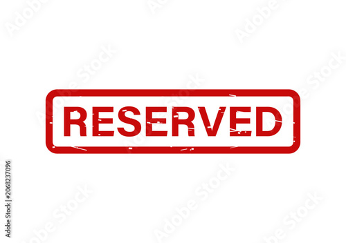 Red ink rubber stamp with the word reserved inside a rectangular frame isolated on a plain white background design isolated on transparent background