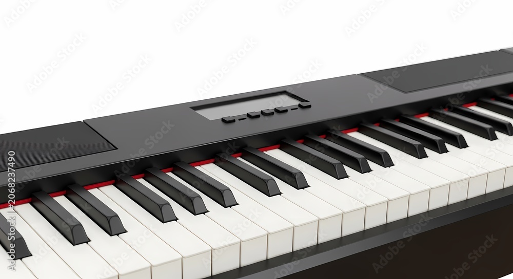 Fototapeta premium Modern Digital Piano Keyboard - Music Instrument Close Up
