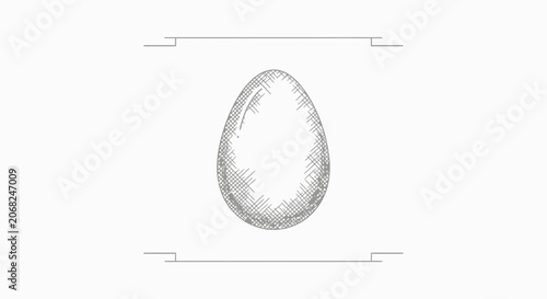 Hand-drawn sketch of a single egg, symbolizing new beginnings, food, and simplicity.