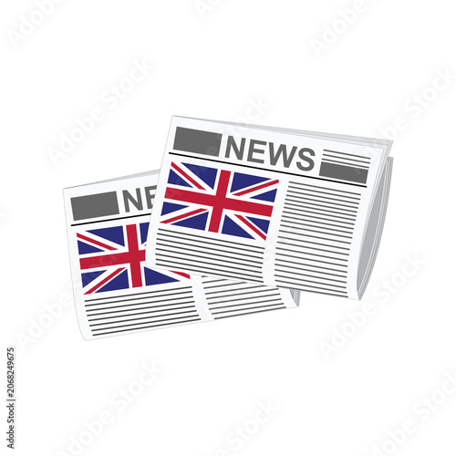 United Kingdom England Scotland British Britain UK Newspapers News Vector Illustration