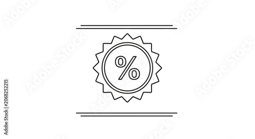 Discount Badge Icon with Percentage Symbol - Sale Offer Concept