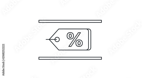 Discount Tag Icon with Percentage Symbol, Sale and Offer Concept, Vector Illustration