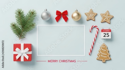 christmas greeting card with christmas tree