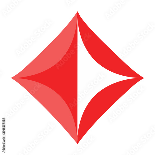 Red diamond geometric vector shape