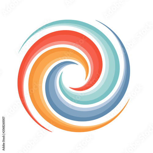 Abstract colorful swirl on white background