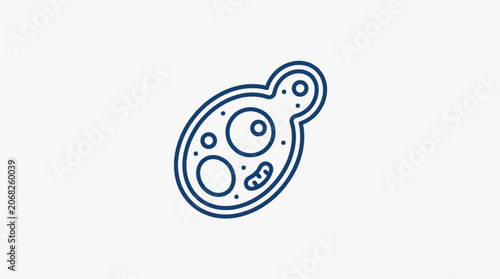 Tableau sur toile Microscopic view of a single yeast cell with internal structures.