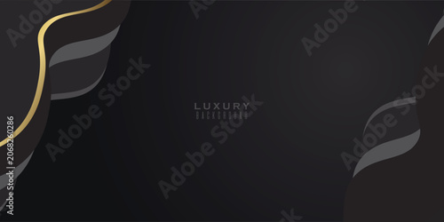 Quadro su tela Modern luxury background vector overlap layer on dark and shadow black space with abstract style for design