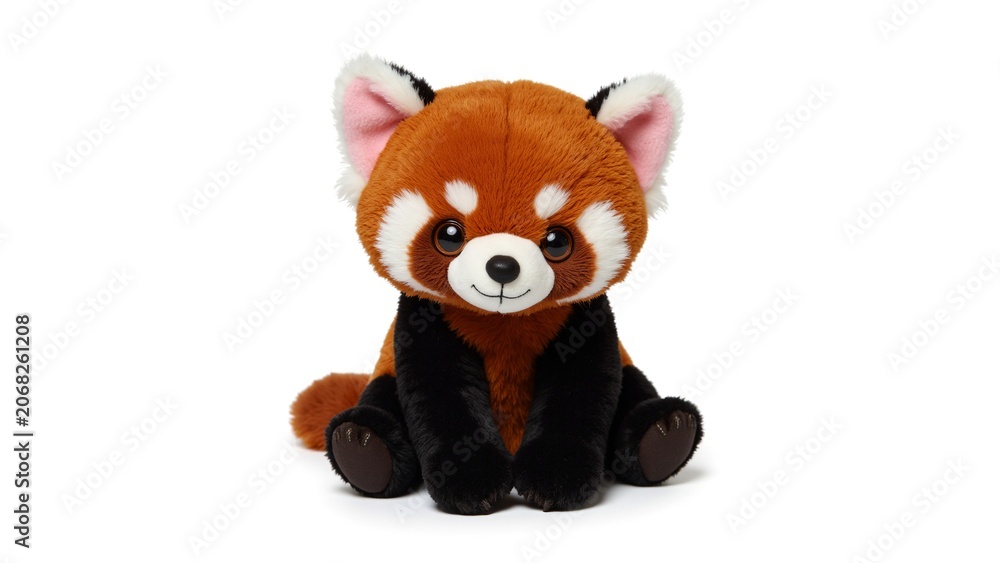 Fototapeta premium Cute Red Panda Stuffed Animal PNG Cutout
