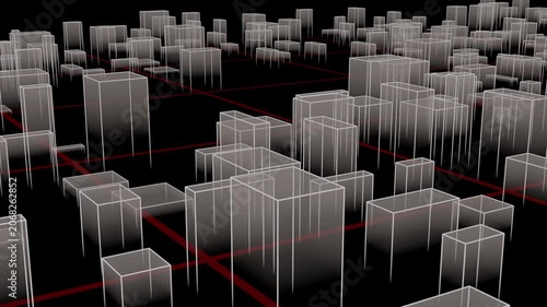 Architectural City Map With Simple White Line Structure Design