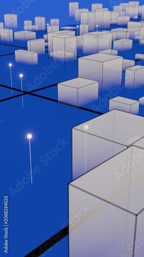 Urban Development Schema Animation With Moving Architectural Line Design