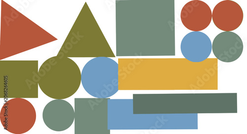 Abstract Geometric Shapes Colorful Background Minimalist Design