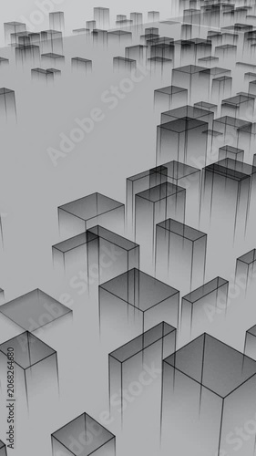 Clean Architectural Urban Map With Minimal Line Perspective View
