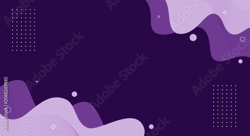 Tableau sur toile Wave pattern with purple and lilac hues abstract vector background