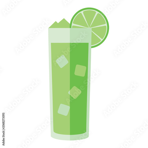 Green lime cocktail illustration flat style drink graphic