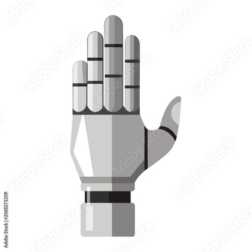 Robotic mechanical hand flat illustration technology concept