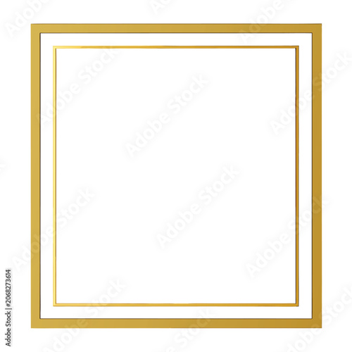 Minimalist gold square frame border design asset