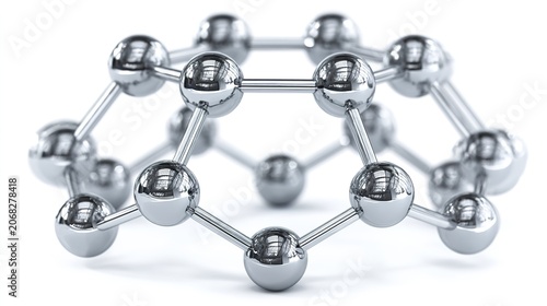 Molecular structure model on white background