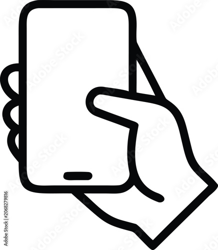 Mobile phone hand held illustration flat vector icon
