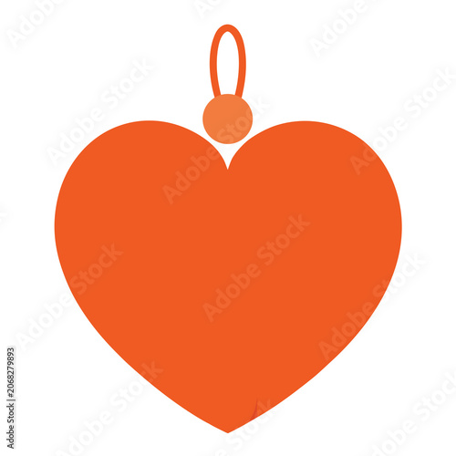 Orange heart ornament illustration flat vector decoration