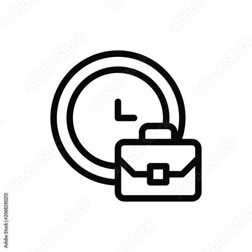  Working Time Outline Icon