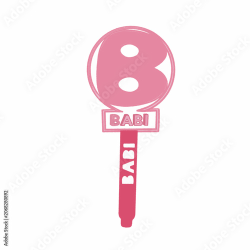 pink key isolated on white