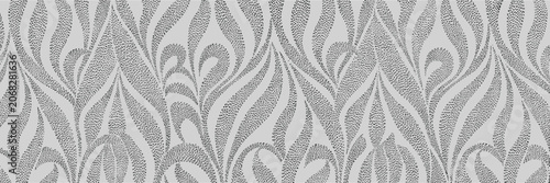 Seamless damask pattern of black dots on light gray