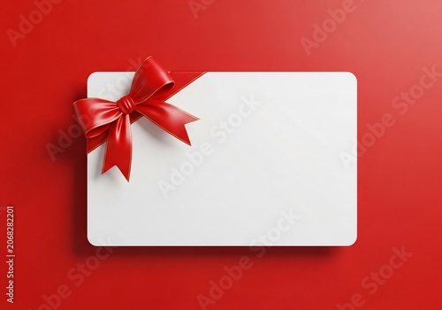 Crimson Embrace: A Blank Card and Bow, Waiting for Your Message