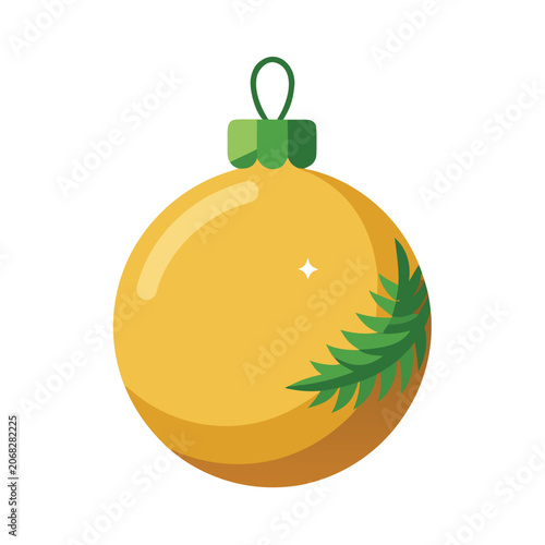 Gold christmas ball ornament vector holiday decor
