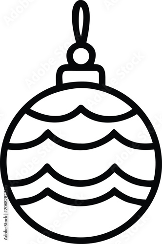 Christmas ball ornament icon line art holiday decoration