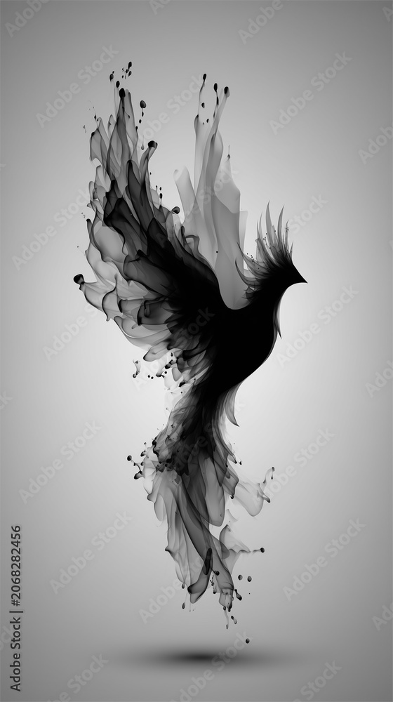 Fototapeta premium The shadow of the phoenix appears.