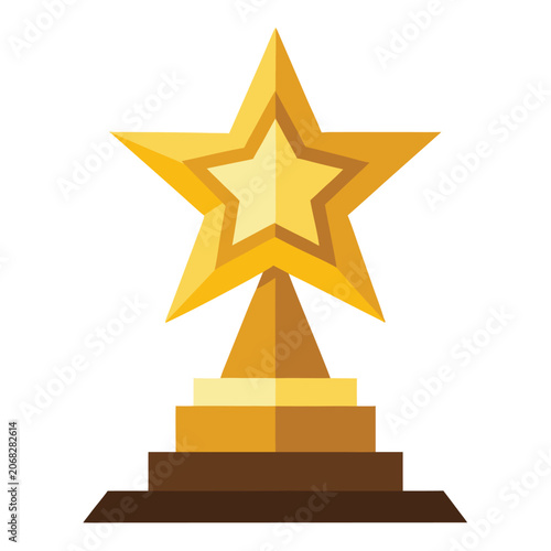 Golden star trophy award vector for corporate success
