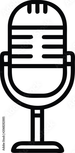 Vintage microphone icon vector illustration for audio media