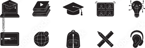 Φωτογραφία Education and learning vector icon collection