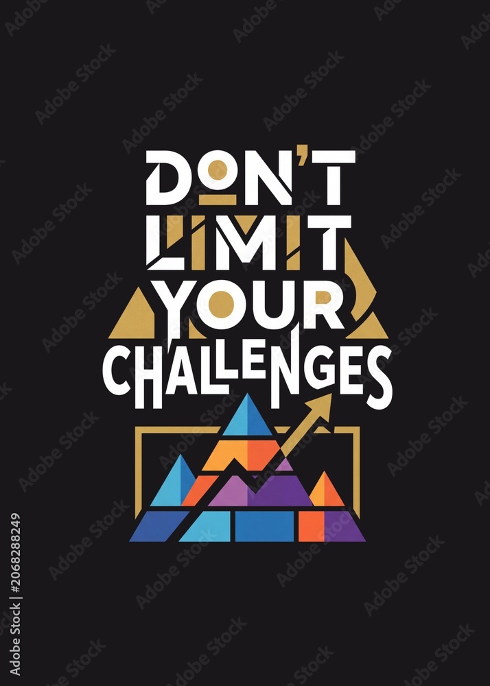 Fototapeta premium Colorful Alphabet and Business Concept Icon Set Vector Illustration - dont limit your challenges