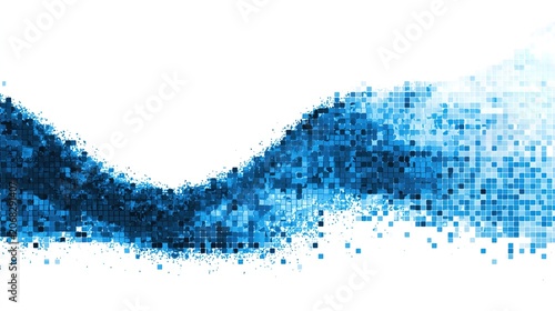 Abstract blue pixel wave background
