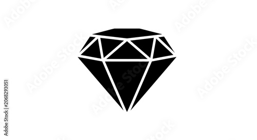 Foto Black Diamond Icon Simple Illustration Design.