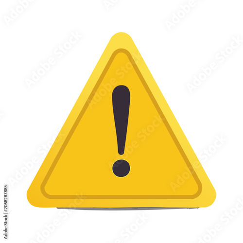 Yellow warning sign with exclamation mark