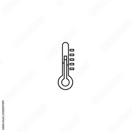 Medical clinical thermometer for measuring body temperature icon line style.